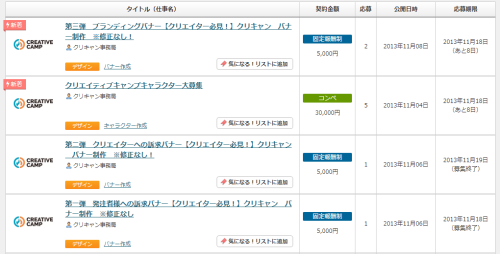 CREATIVE CAMP プロ向けのお仕事