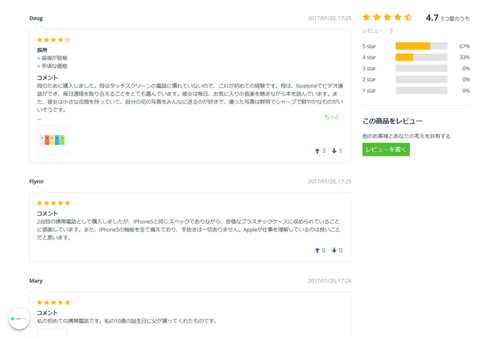 商品レビュー