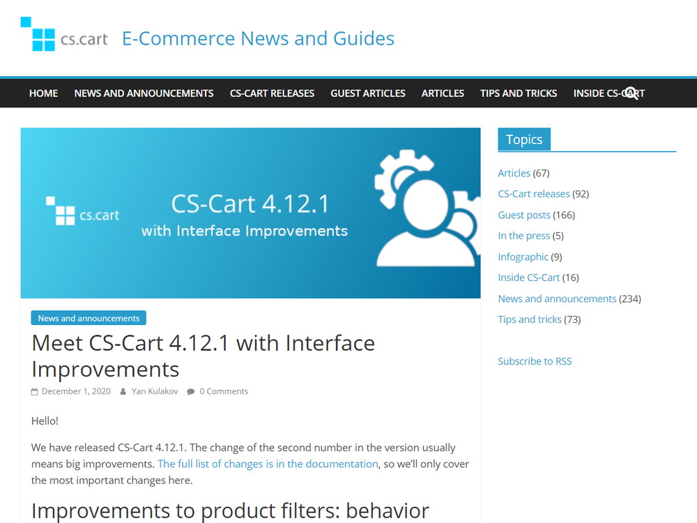 Meet CS-Cart 4.12.1 with Interface Improvements
