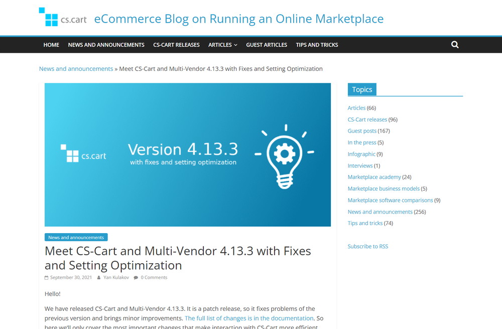 Meet CS-Cart and Multi-Vendor 4.13.3 with Fixes and Setting Optimization