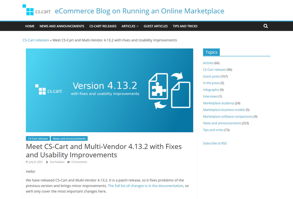 Meet CS-Cart and Multi-Vendor 4.13.2 with Fixes and Usability Improvements