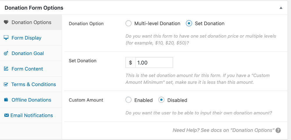 Set Donation