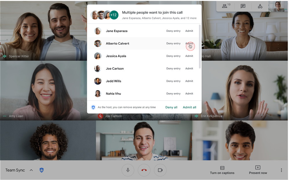 Accept knocks in bulk in Google Meetより引用