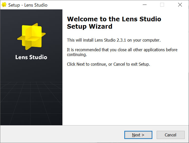 Lens Studioのインストーラー