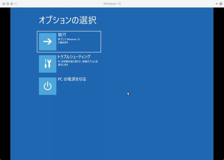 オプションの選択画面