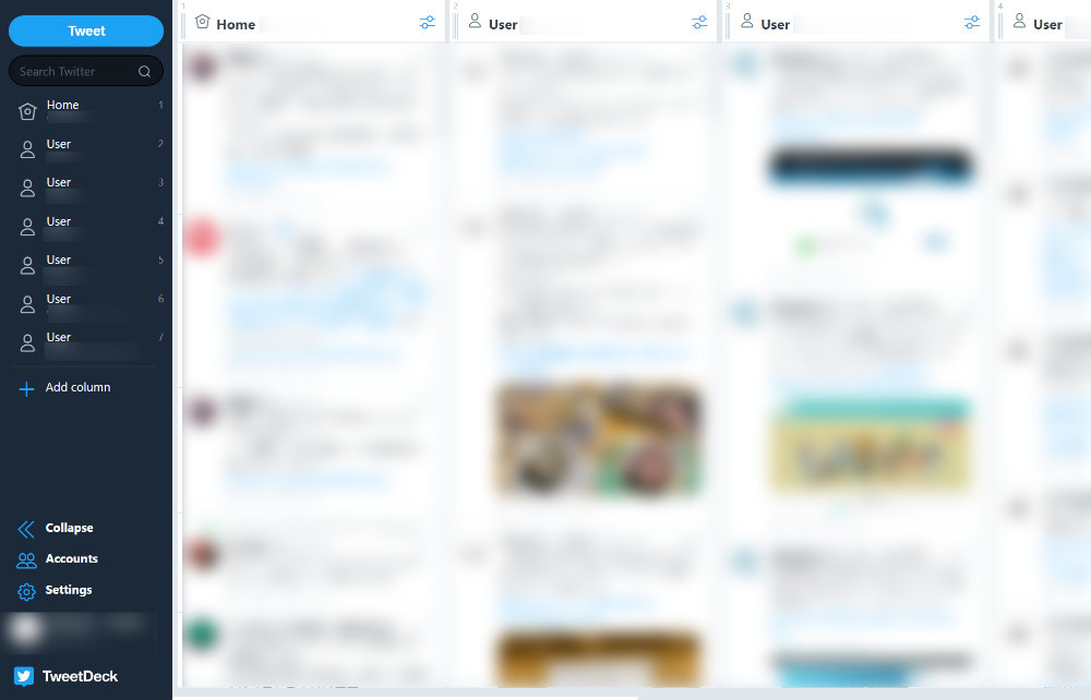 TweetDeck 運用画面