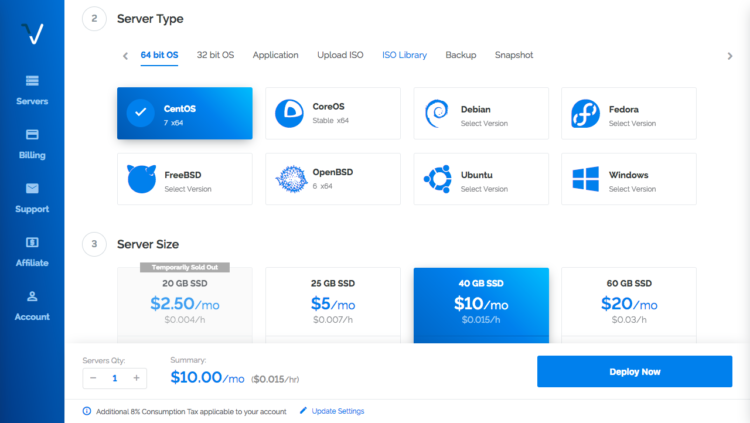 Vultr Server Type