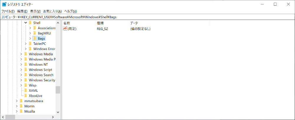 Bagsフォルダ
