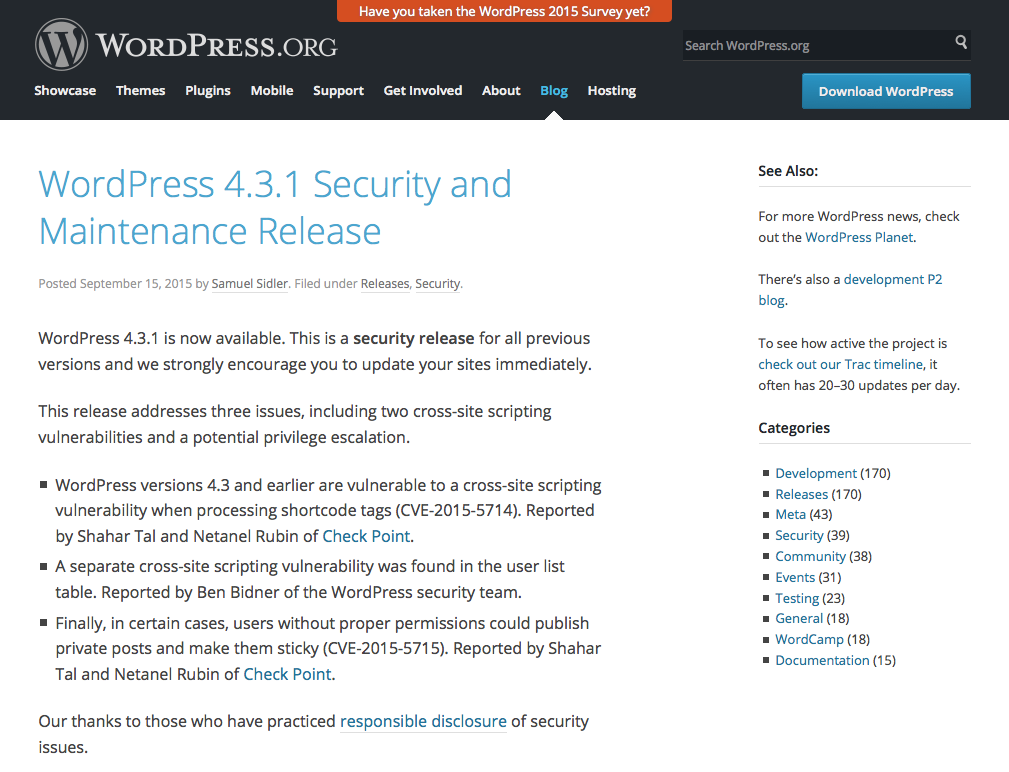 WordPress 4.3.1