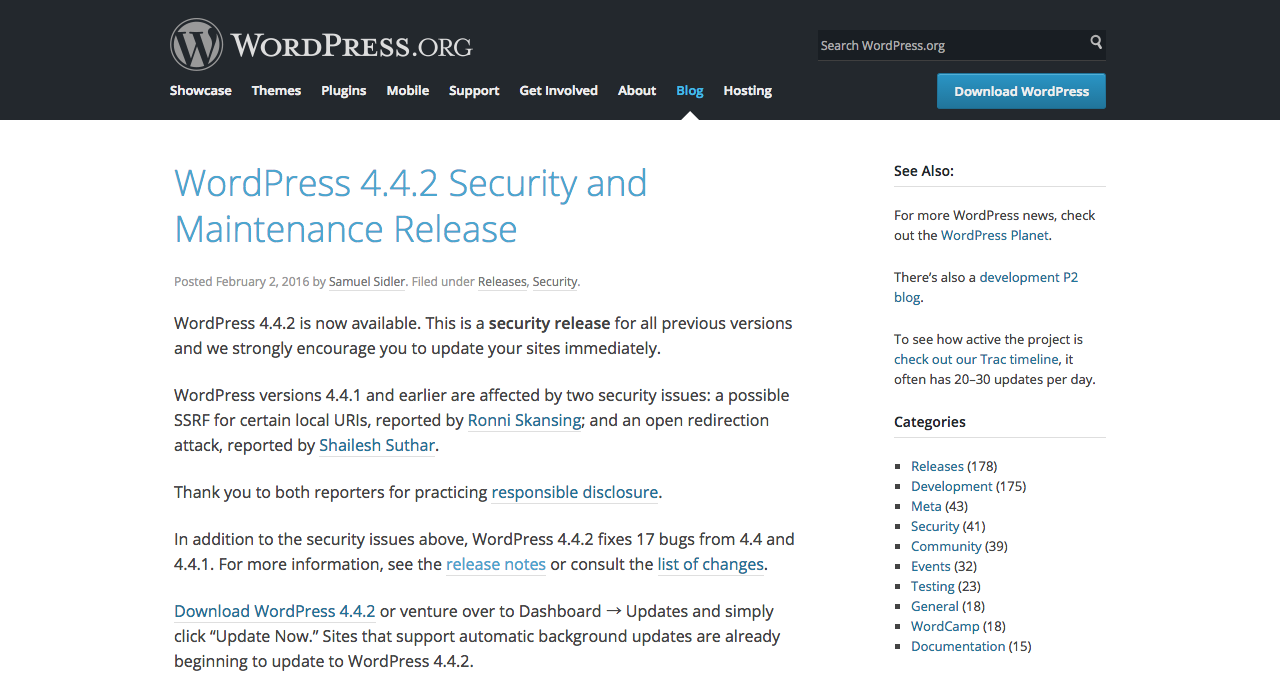 WordPress 4.4.2
