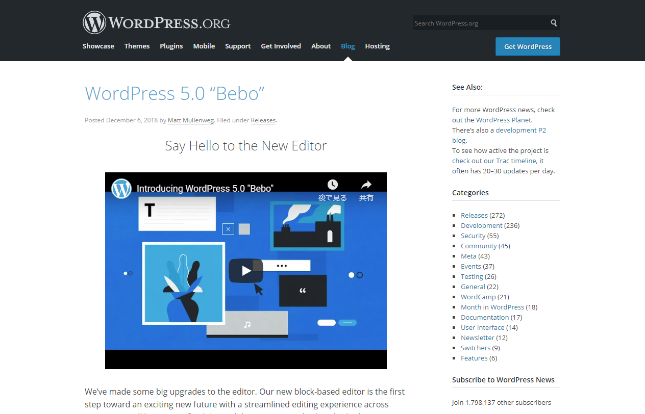 WordPress 5.0 Bebo