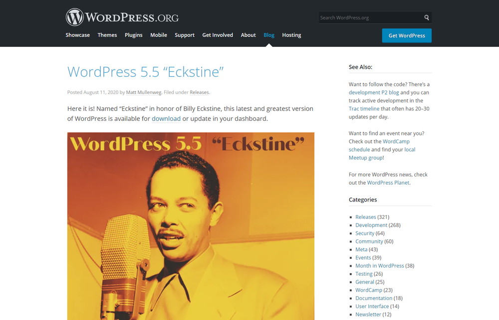 WordPress 5.5“Eckstine”
