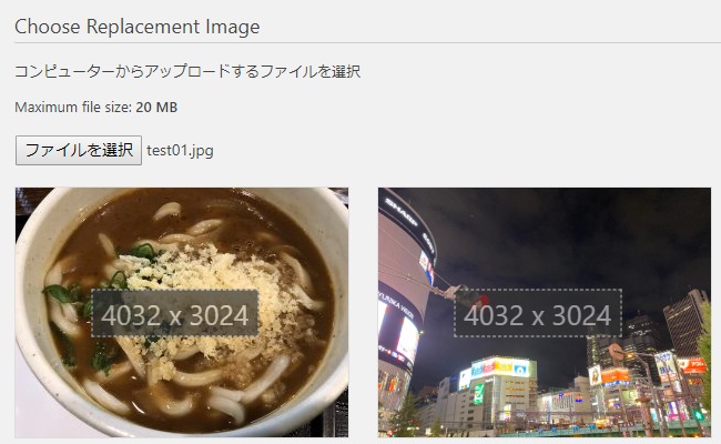 置き換える画像がプレビュー