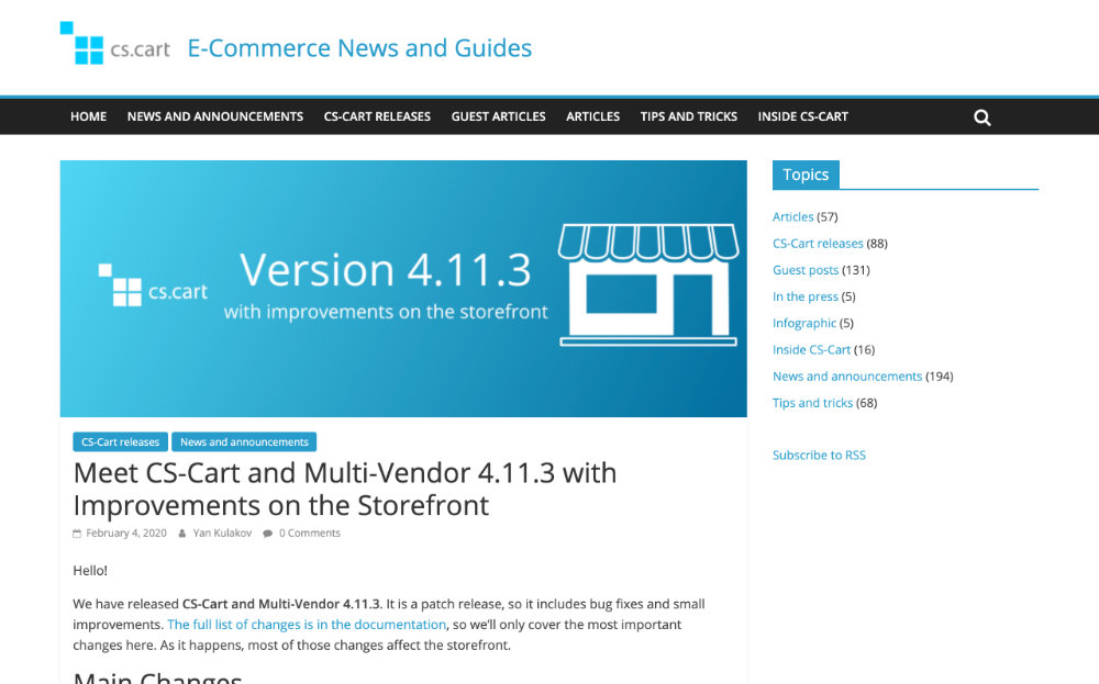 CS-Cart and Multi-Vendor 4.11.3