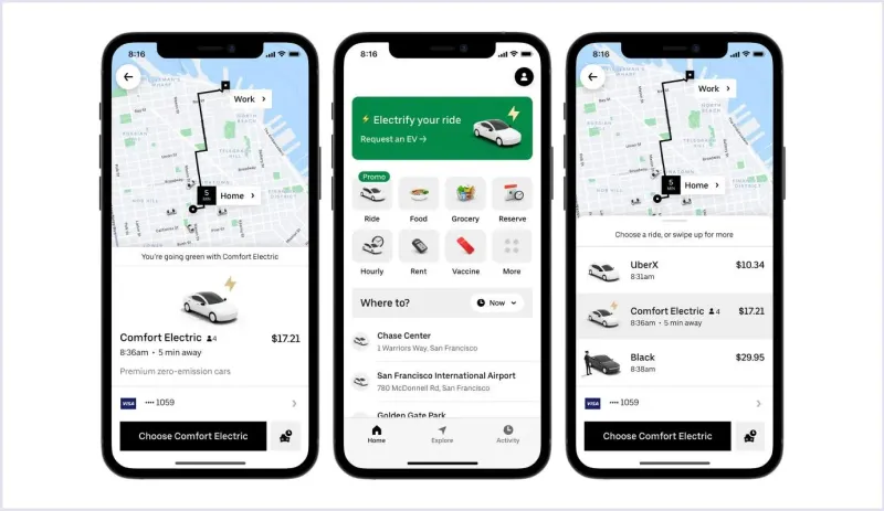 プログレッシブWebアプリ「Uber」。出典：codica.com