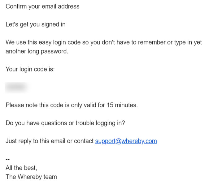 Login Codeがメールで届く