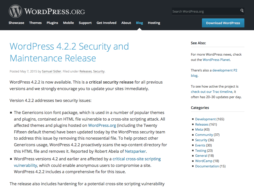 WordPress 4.2.2